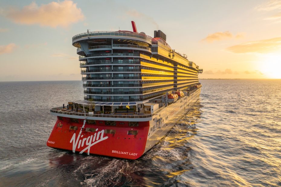 Virgin Voyages Brilliant Lady newest cruise ship at sea