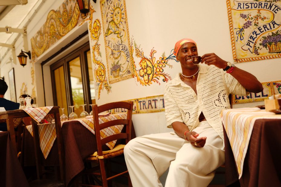 Guests enjoying dinner at a specialty restaurant on Virgin Voyages