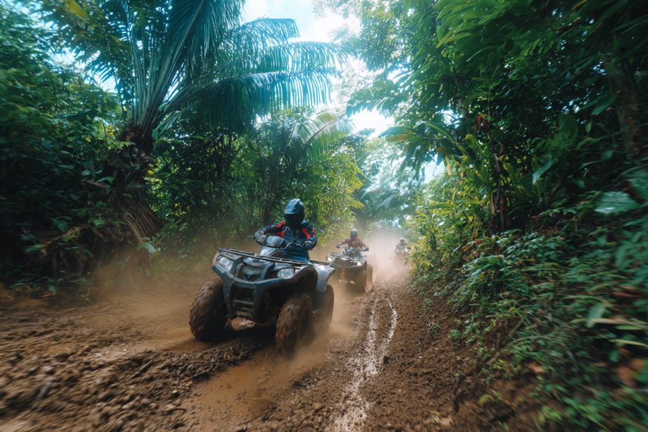 ATV adventure through dusty trails on a cruise shore excursion