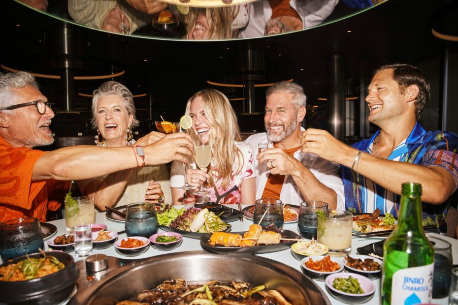 Bo Ssam feast experience at Gunbae Korean restaurant on Virgin Voyages