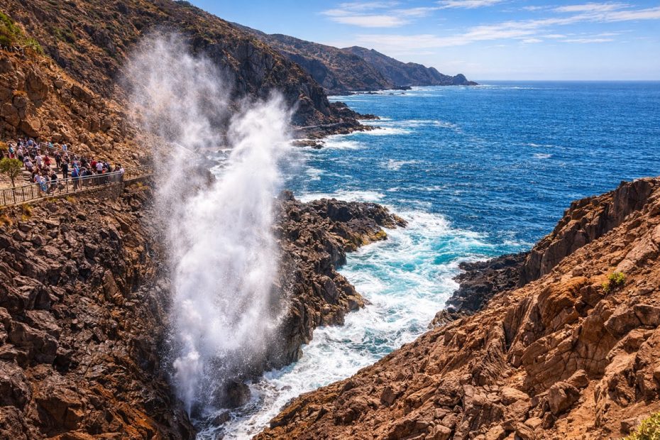 La Bufadora blowhole natural attraction in Ensenada, Mexico