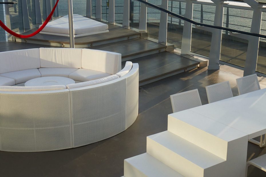 Mega RockStar Suite luxury cabin with premium amenities on Virgin Voyages