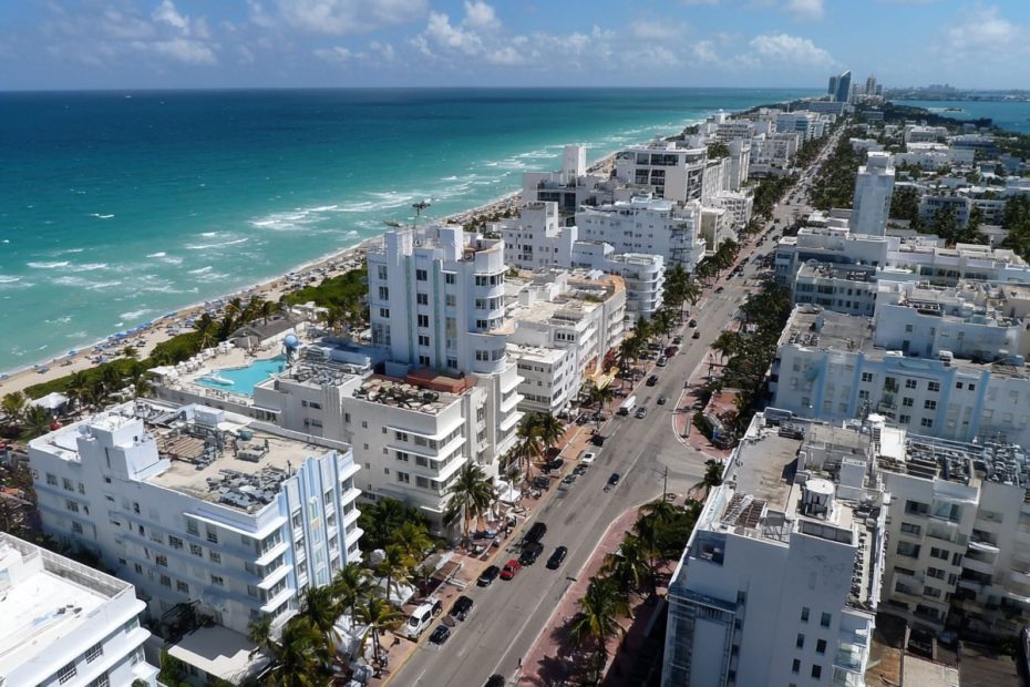 Aerial view of South Beach Miami for pre and post cruise stays