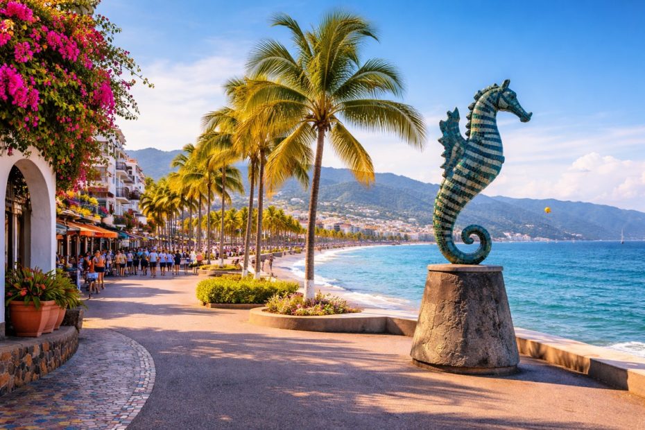 Scenic coastal view of Puerto Vallarta, Mexico