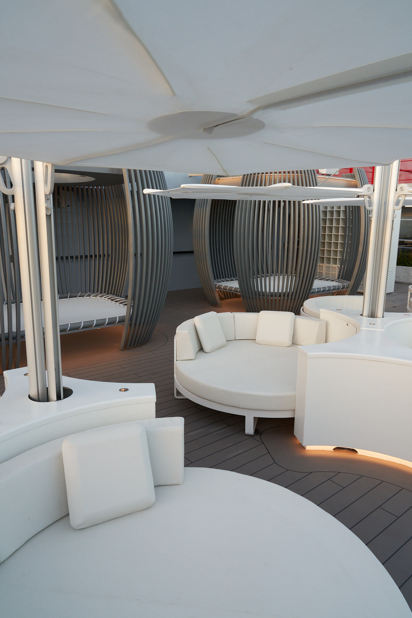 Exclusive sundeck bar Richards Rooftop for RockStar suite guests on Virgin Voyages