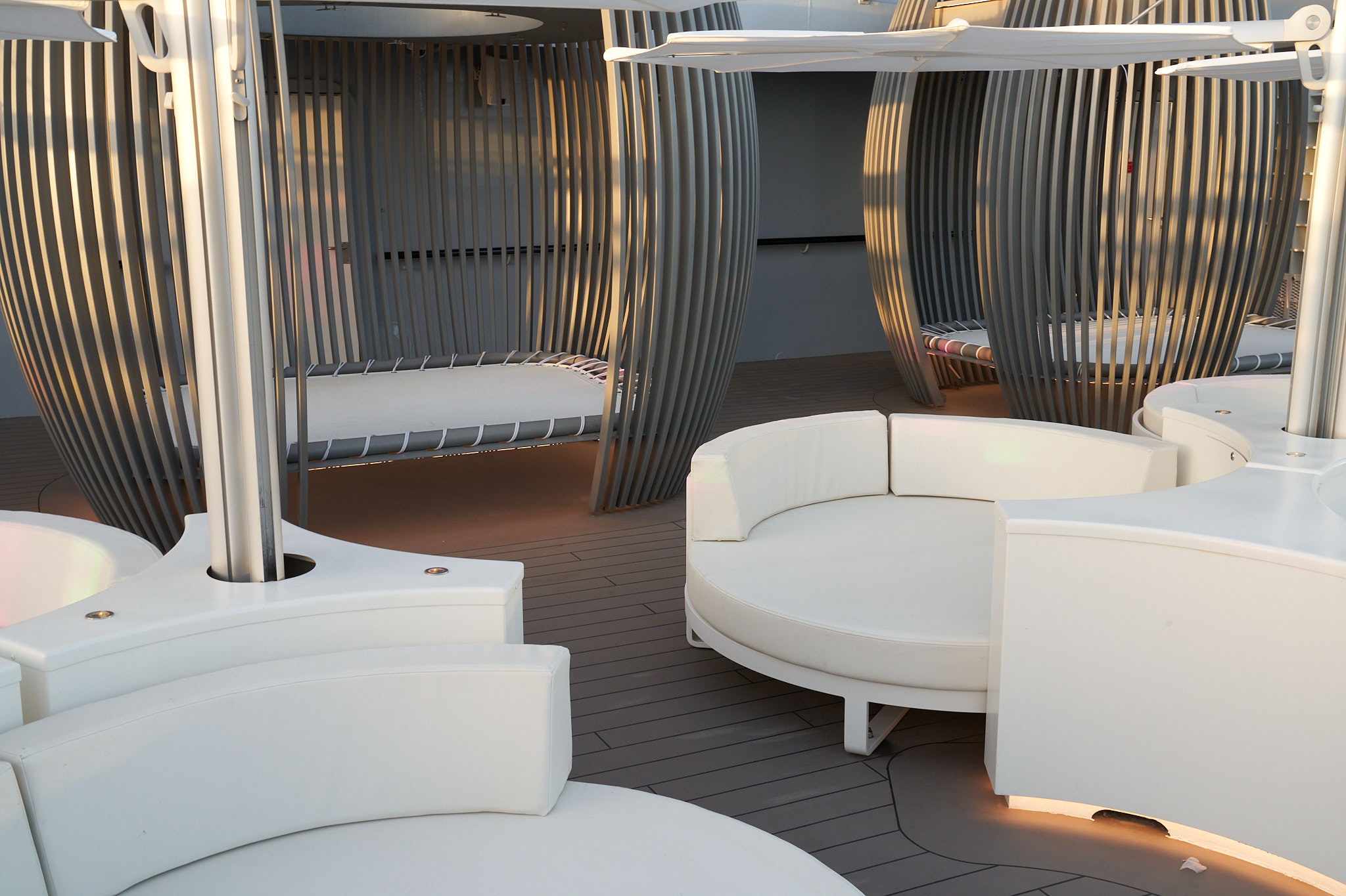 Exclusive sundeck bar Richards Rooftop for RockStar suite guests on Virgin Voyages