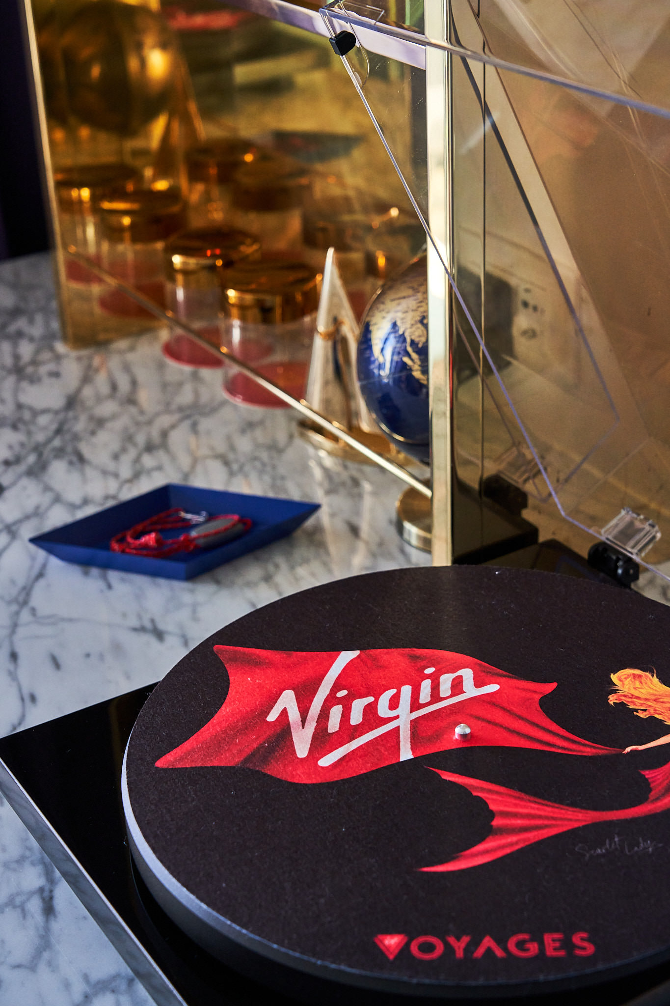 Luxurious RockStar Quarters suite interior on Virgin Voyages
