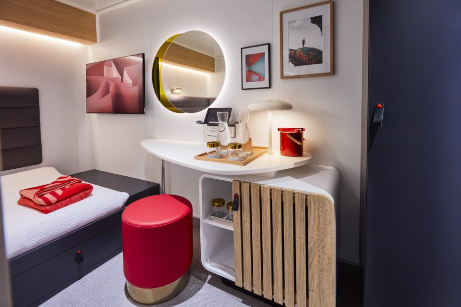 Solo Insider cabin designed for single travelers on Virgin Voyages