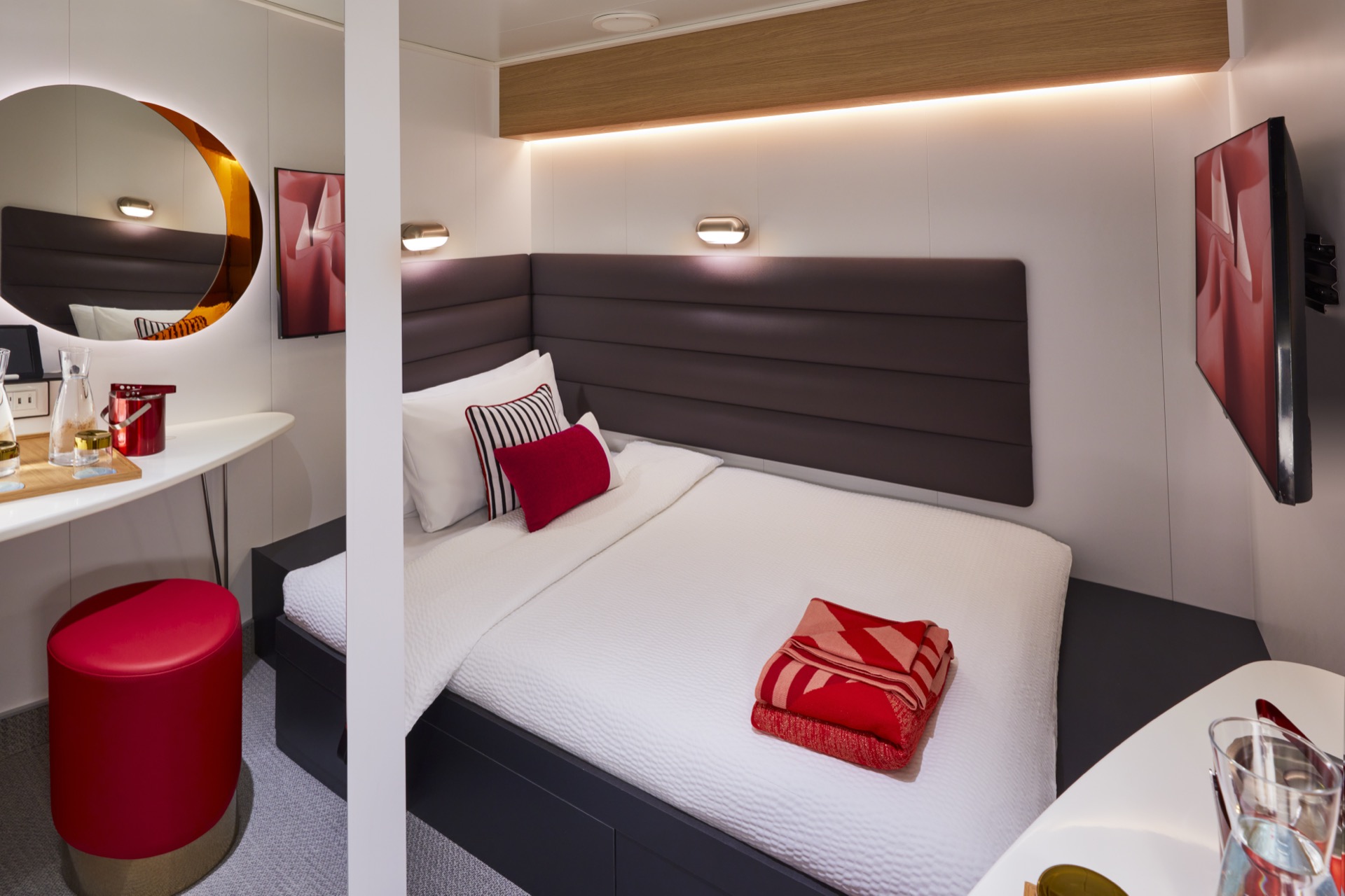 Solo Insider cabin designed for single travelers on Virgin Voyages