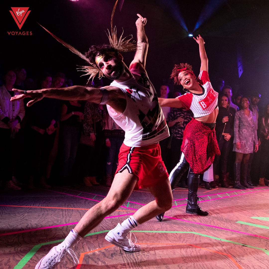 The Red Room transformational entertainment venue on Virgin Voyages