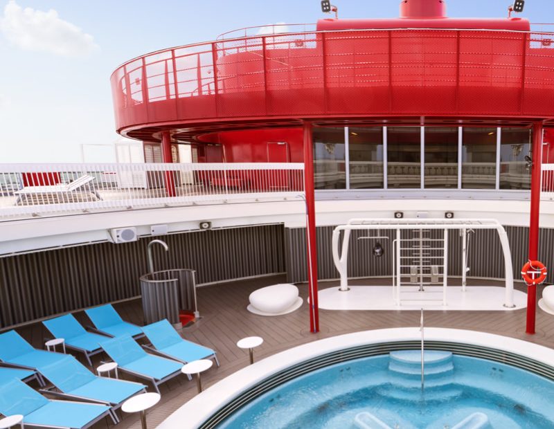 Thermal Suite hydrotherapy pool and relaxation area on Virgin Voyages