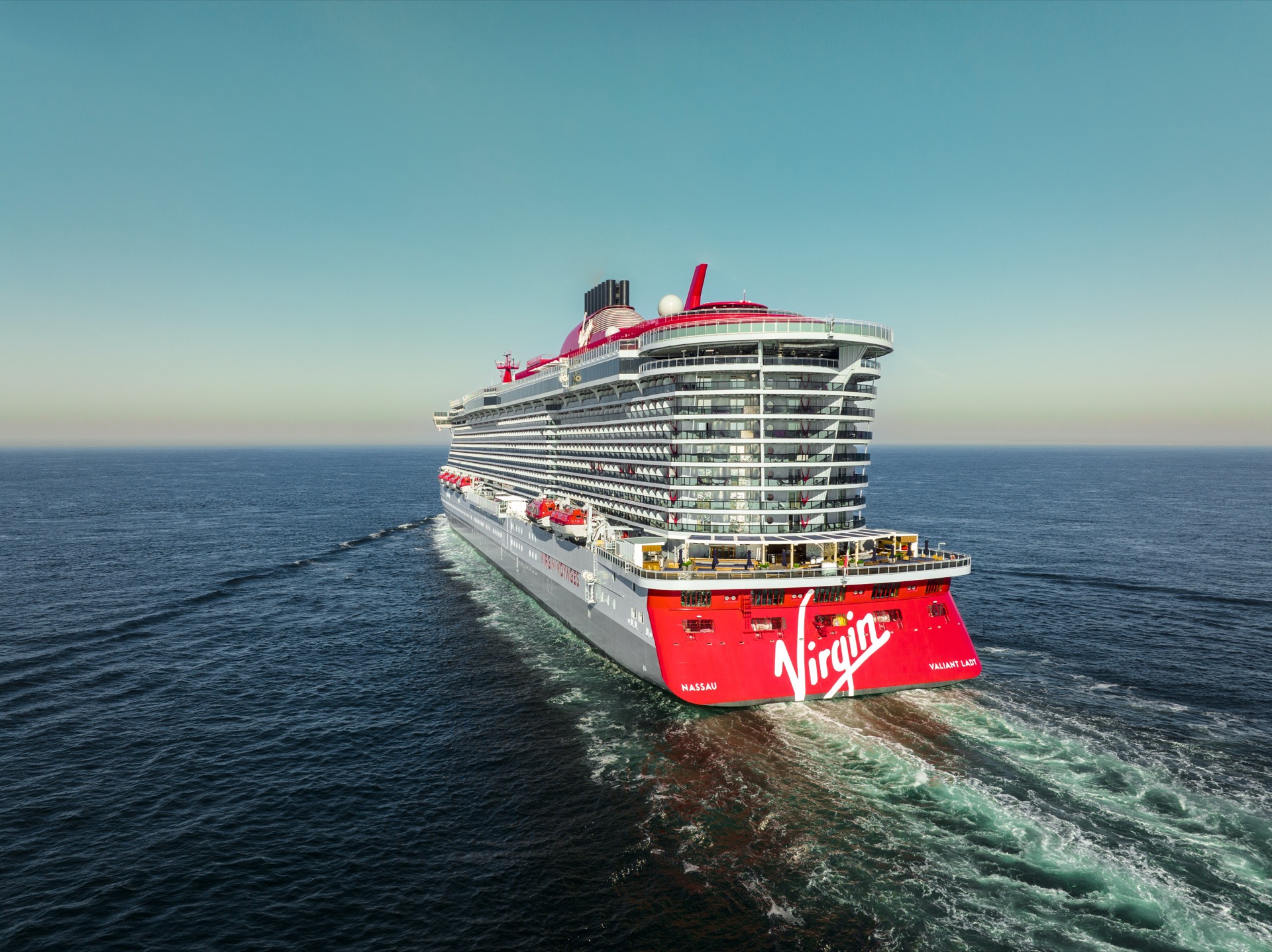 Virgin Voyages ship at sea representing the adult-only cruise experience