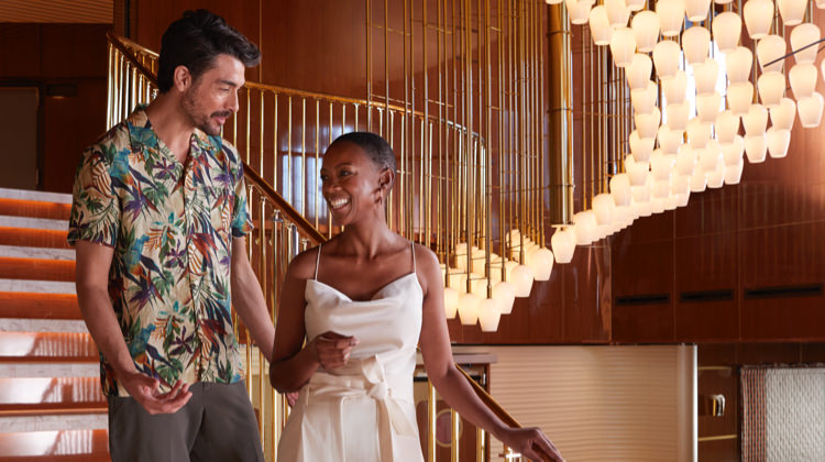 Stylish sailors dressed for a night out on Virgin Voyages