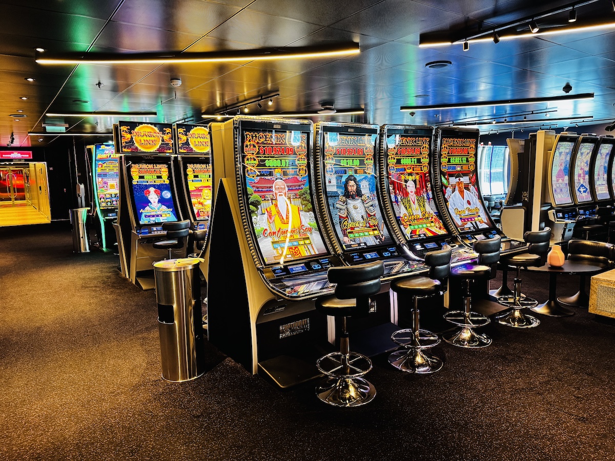 The casino floor on Virgin Voyages