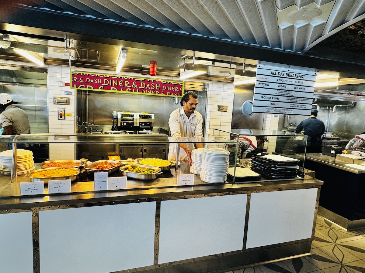The Diner and Dash counter at The Galley on Virgin Voyages