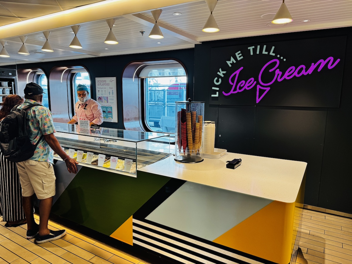 Lick Me Til Ice Cream shop on Virgin Voyages