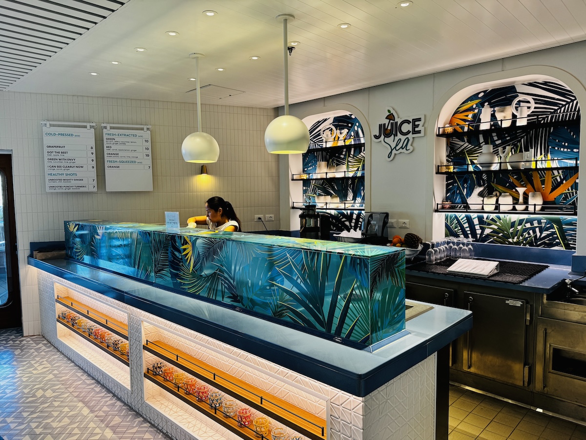 Gym and Tonic juice bar on Virgin Voyages