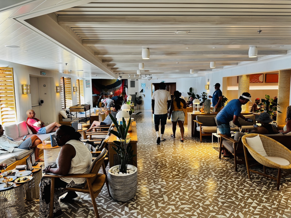 Social Club gathering area on Virgin Voyages