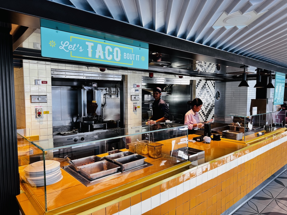 The taco stand at The Galley on Virgin Voyages
