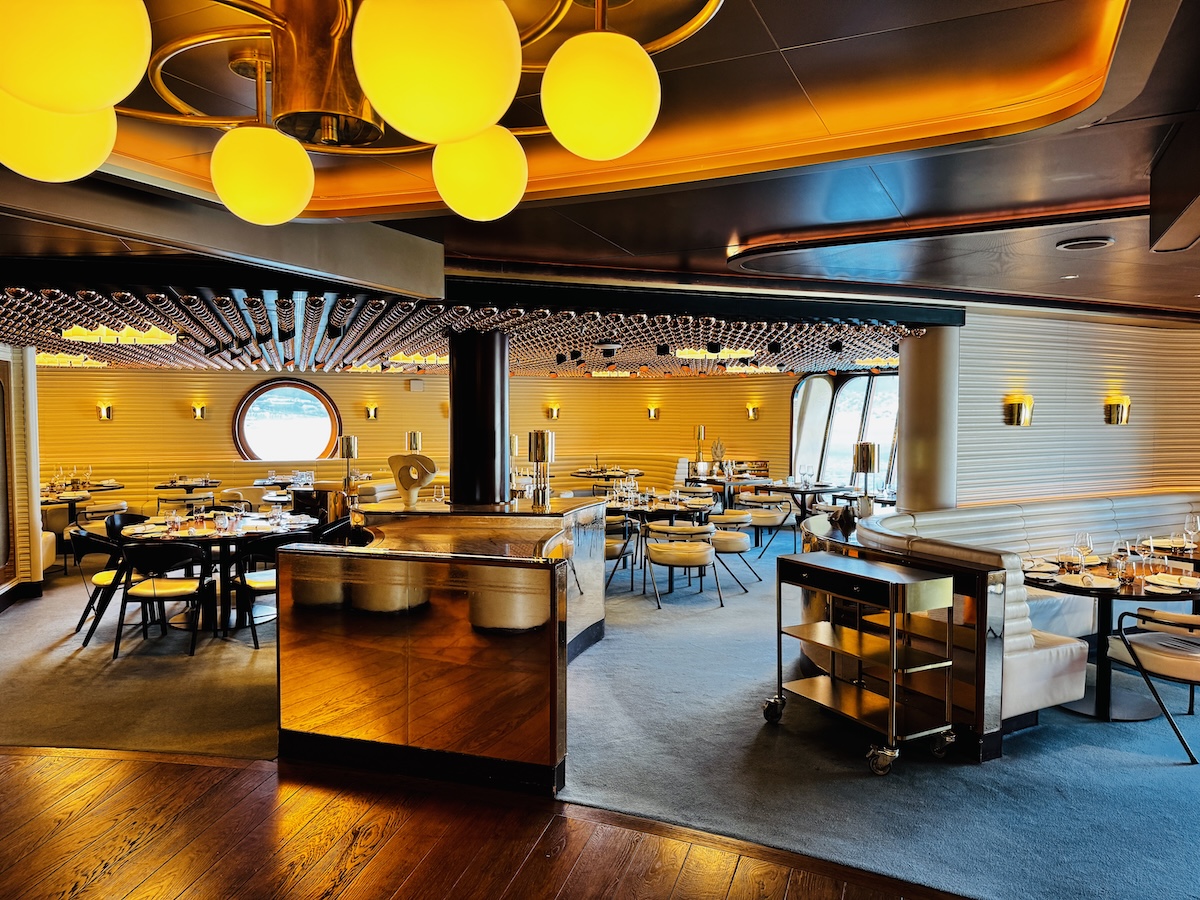 The Wake main dining room on Virgin Voyages
