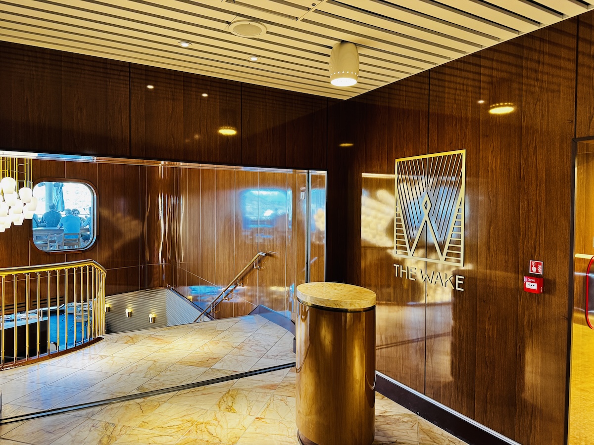 Entrance to The Wake restaurant on Virgin Voyages